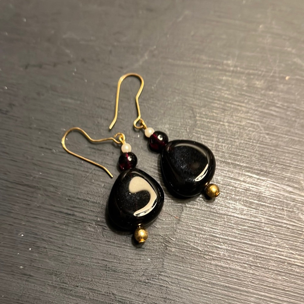 Onyx dangle earrings